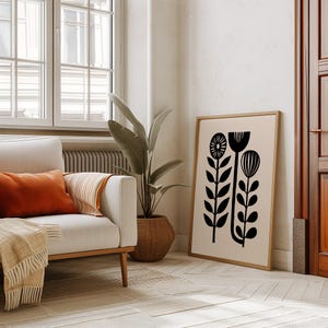 Arte escandinavo, arte popular noruego, estampado floral de pájaros, galería de arte nórdico, arte para sala de estar, decoración moderna para el hogar, conjunto de arte para cafetería, arte escandinavo imagen 14