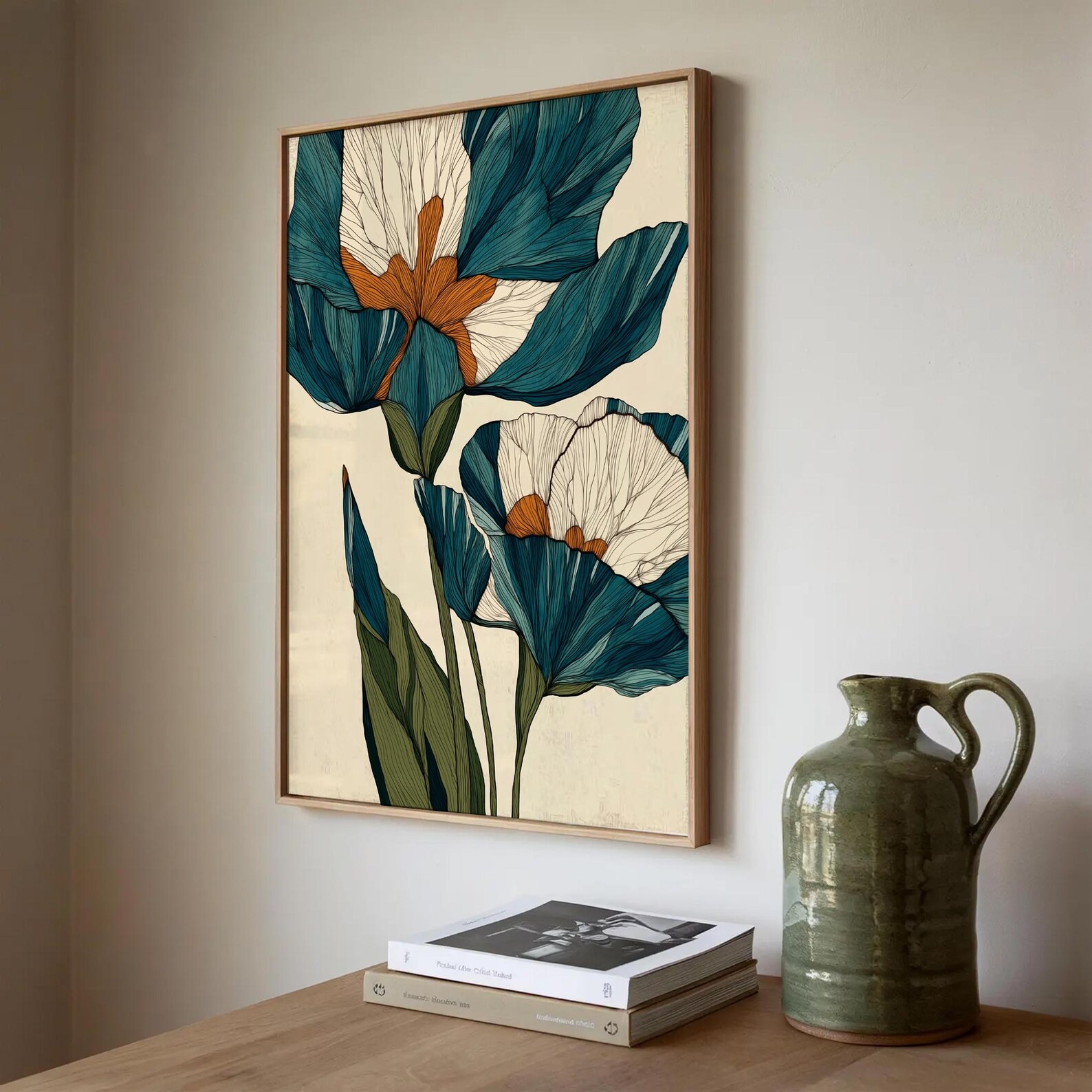 Abstract Botanical Art Modern Flower Wall Art Botanical Bedroom Print ...