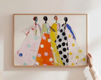 Kvinnor Väggkonst Kvinnokulturtryck Kvinnomakttryck Flickmaktkonst Egenmakt Kvinnokonst Färgglad kvinnaillustration Feministisk väggkonst