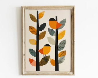 Mid Century Modern Vogel Druck, Vogel Wand Kunst Mid Century Wand Kunst Mid Century Druck Mid Century Modern Druck, Skandinavischer Vogel Wand Kunst