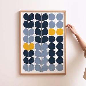 Scandi Wall Art Norway Botanical Poster Scandinavian Flower Art Retro Mid Century Print Modern Home Decor Minimal Scandi Wall Art