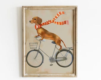 Dachshund Wall Art Dachshund Painting Dog Wall Art Vintage Dog Art Funny Dog Print Gift For Dachshund Lover Weiner Dog Prints