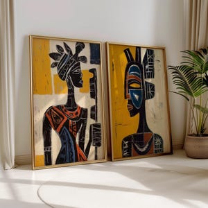 Arte africano, impresión tribal abstracta, póster étnico moderno, impresión afrocéntrica, decoración africana contemporánea, pintura tribal, decoración cultural