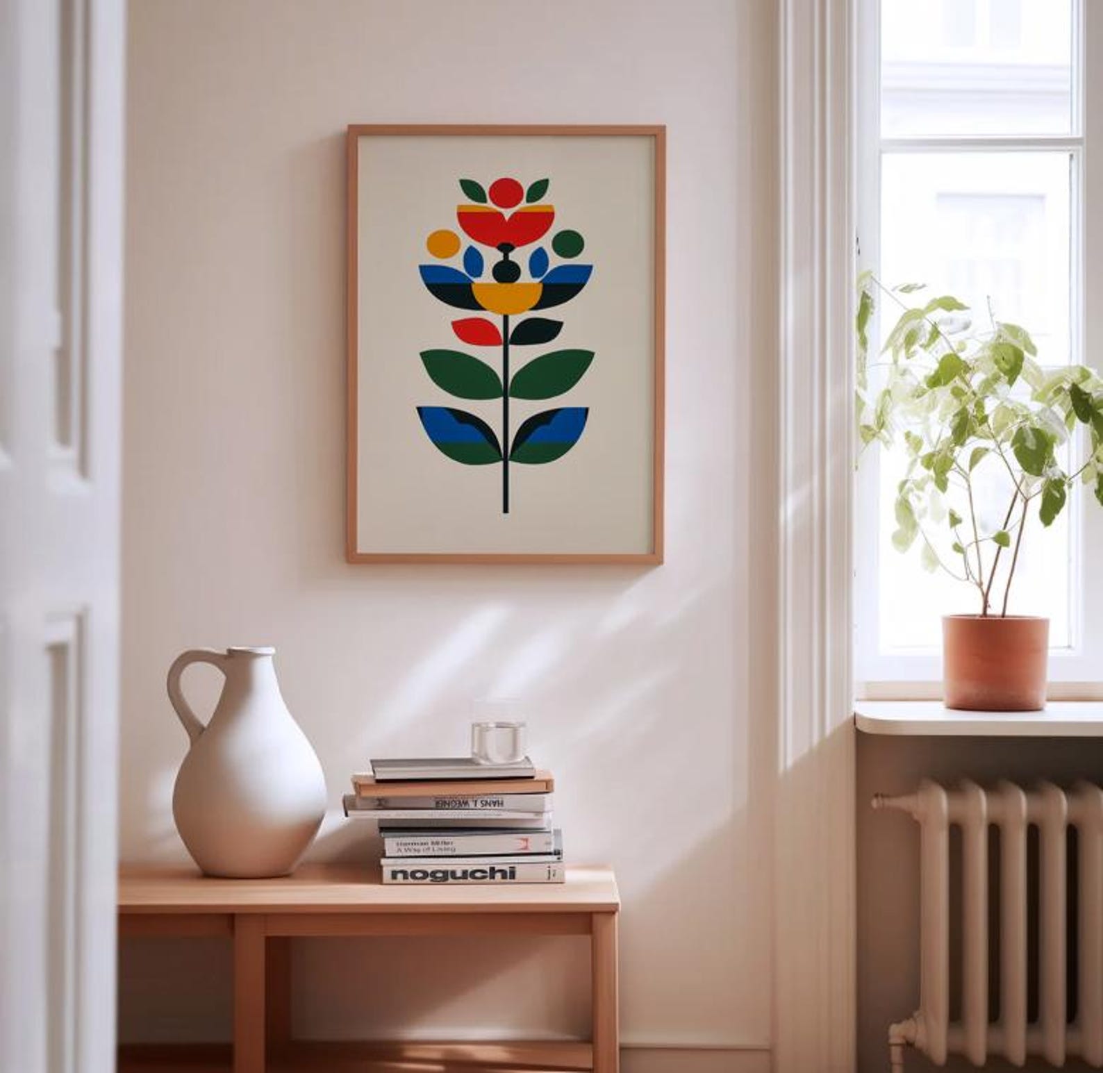 Scandinavian Wall Art Norwegian Folk Print Floral Nordic Wall Art ...