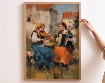 Polish Folk Art Poster Vintage Polish Folk Print Retro Poland Home Decor Traditional Polish Gift Poland Home Decor Vintage Polish Art