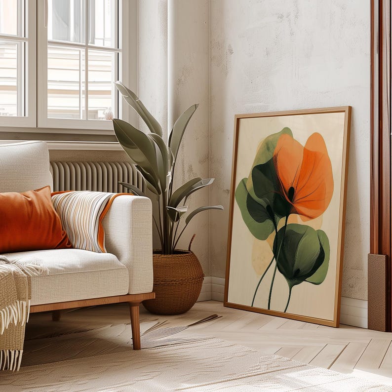 Abstract Botanical Art Floral Print Set of 2 Modern Floral Wall Art ...