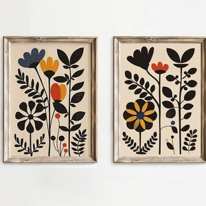 Scandinavian Art Norwegian Folk Art Floral Print Nordic Wall Art Bedroom Living Room Home  Decor Bedroom Art Botanical Nordic Folk Art