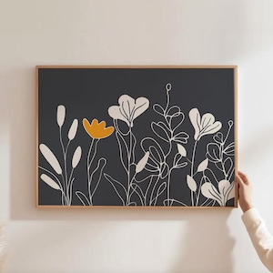 Modern Flower Print, Botanical Art Flower Print, Printable Flower Art, Norway Flower Art, Matisse Inspired Floral Art