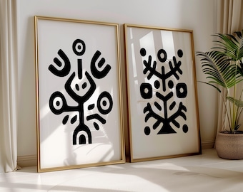 Tribal African Art Pattern Wall Art Afrocentric Prints Contemporary African Art African Home Decor Afrocentric Wall Art Black Culture Art