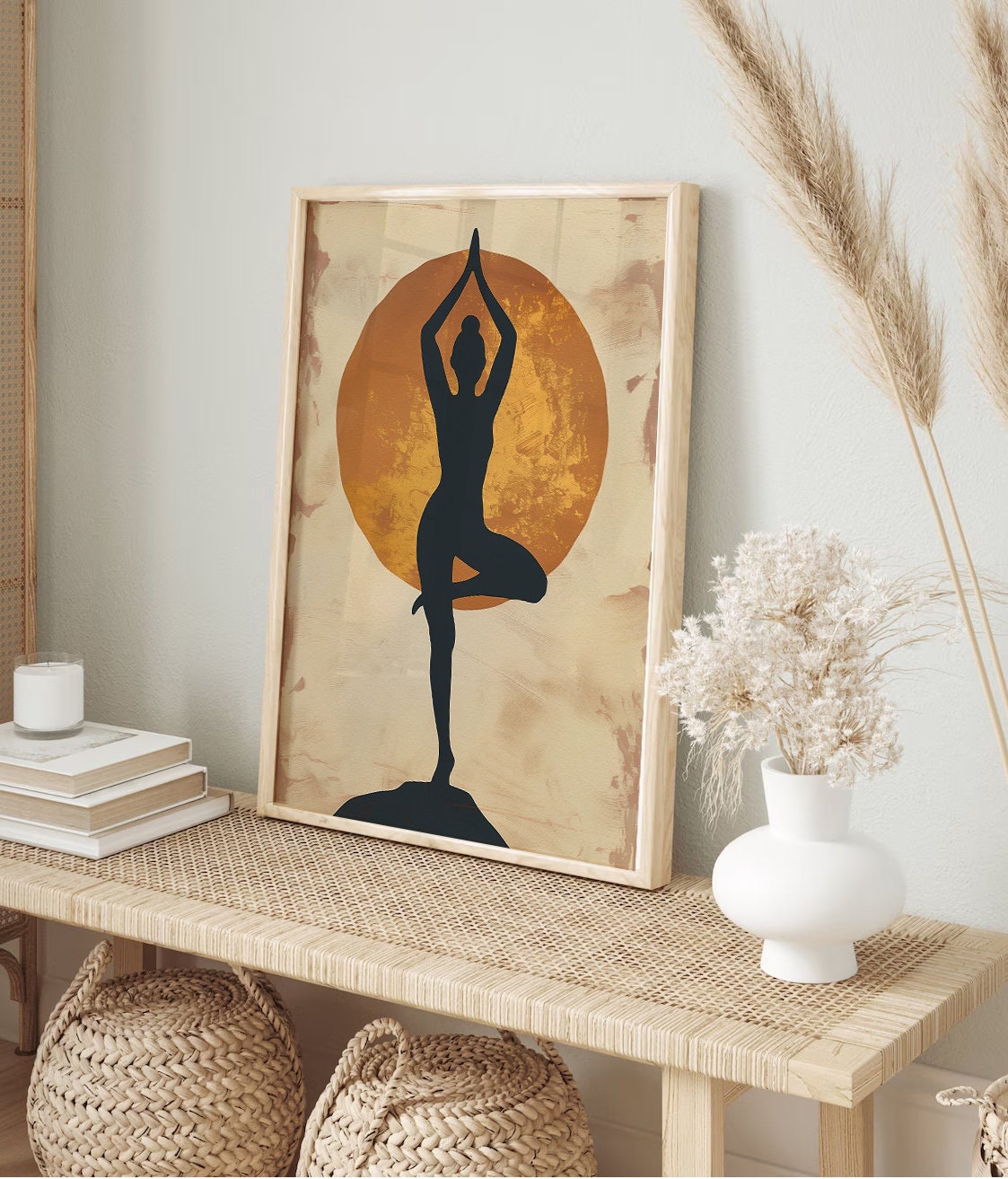 Yoga Wall Art Set of 2 Zen Yoga Prints Yoga Illustration Boho Woman ...