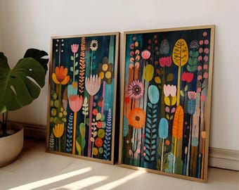 Impresiones escandinavas Arte mural maximalista Impresiones escandinavas Arte botánico Decoración de pared ecléctica Impresión abstracta Arte mural colorido Impresiones de moda