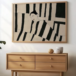 Abstract People Art Mid Century Print Modern Abstract Art Abstract Wall Art Minimalist Print Living Room Art Female Figure Wall Decor
