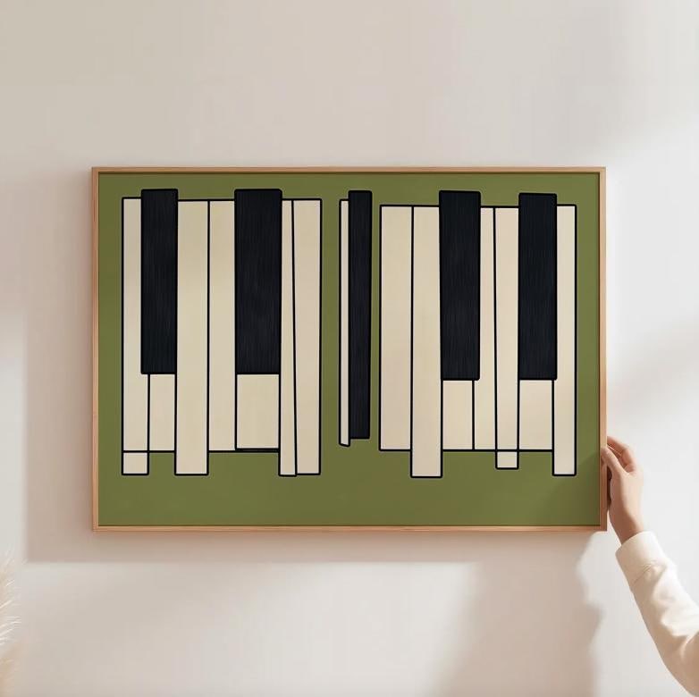 Piano Keys Wall Art Retro Music Print Music Room Wall Decor Trendy ...