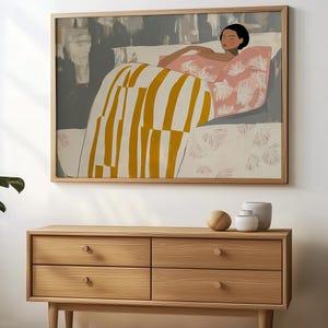 Persone astratte Arte moderna Cucina Stampa Arte murale primaverile Donna Stampe murali Moderne da appendere alla parete Arte murale contemporanea Stampa minimalista Donna