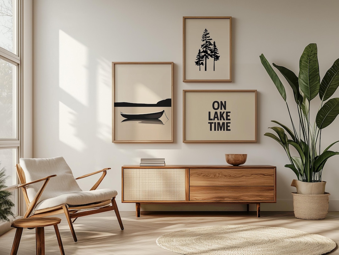 Lake House Wall Art Set of 3 on Lake Time Poster Cottage Decor ...