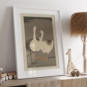 Farmhouse Nursery Print Vintage Nursery Geese Cottagecore Wall Art Vintage Duck Sketch Farmhouse Art Vintage Nursery Art Duck Wall Art