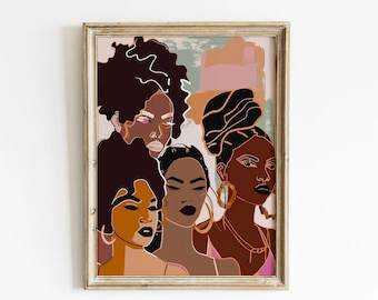 Feminist Wall Art Strong Women Print Feminist Poster Girl Power Print Empowerment Women Art Women Illustration Feminism Art Cultural Print