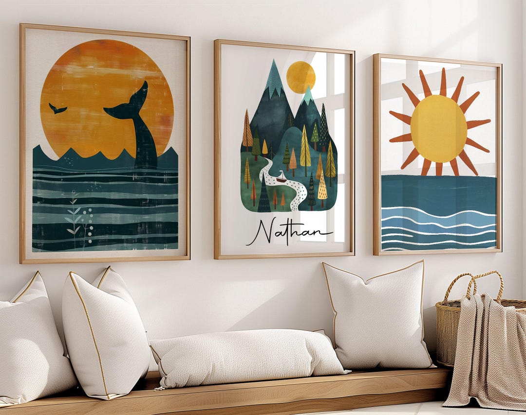 Boy Room Mountain Art Adventure Theme Prints for Boys Room Wall Decor ...