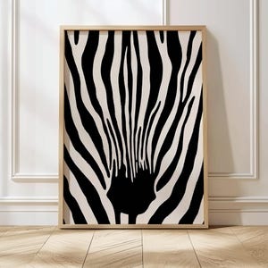 Abstract Stripes Art Black And White Wall Art Zebra Print Modern Aesthetic Wall Decor Minimalist Lines Poster Mid Century Modern Art