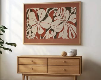 Abstrakter botanischer Druck modernes Blumendekor Blumen-Wand-Kunst Botanisches Schlafzimmer-Druck modernes Wohndekor Mid-Century-Druck Retro Wandkunst
