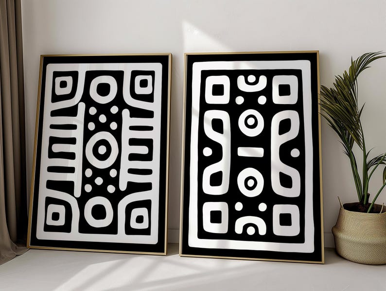 Tribal African Art Pattern Wall Art Afrocentric Prints Contemporary African Art African Home Decor Afrocentric Wall Art Black Culture Art image 7