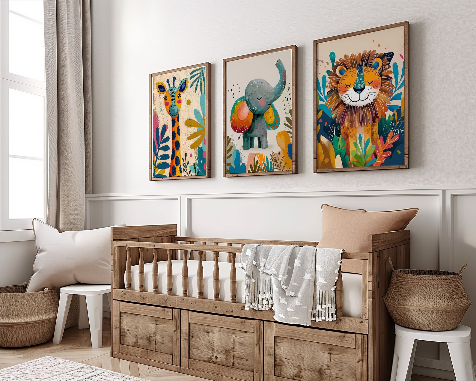 Safari Animals Nursery Prints Kids Room Safari Wall Art Jungle Nursery ...