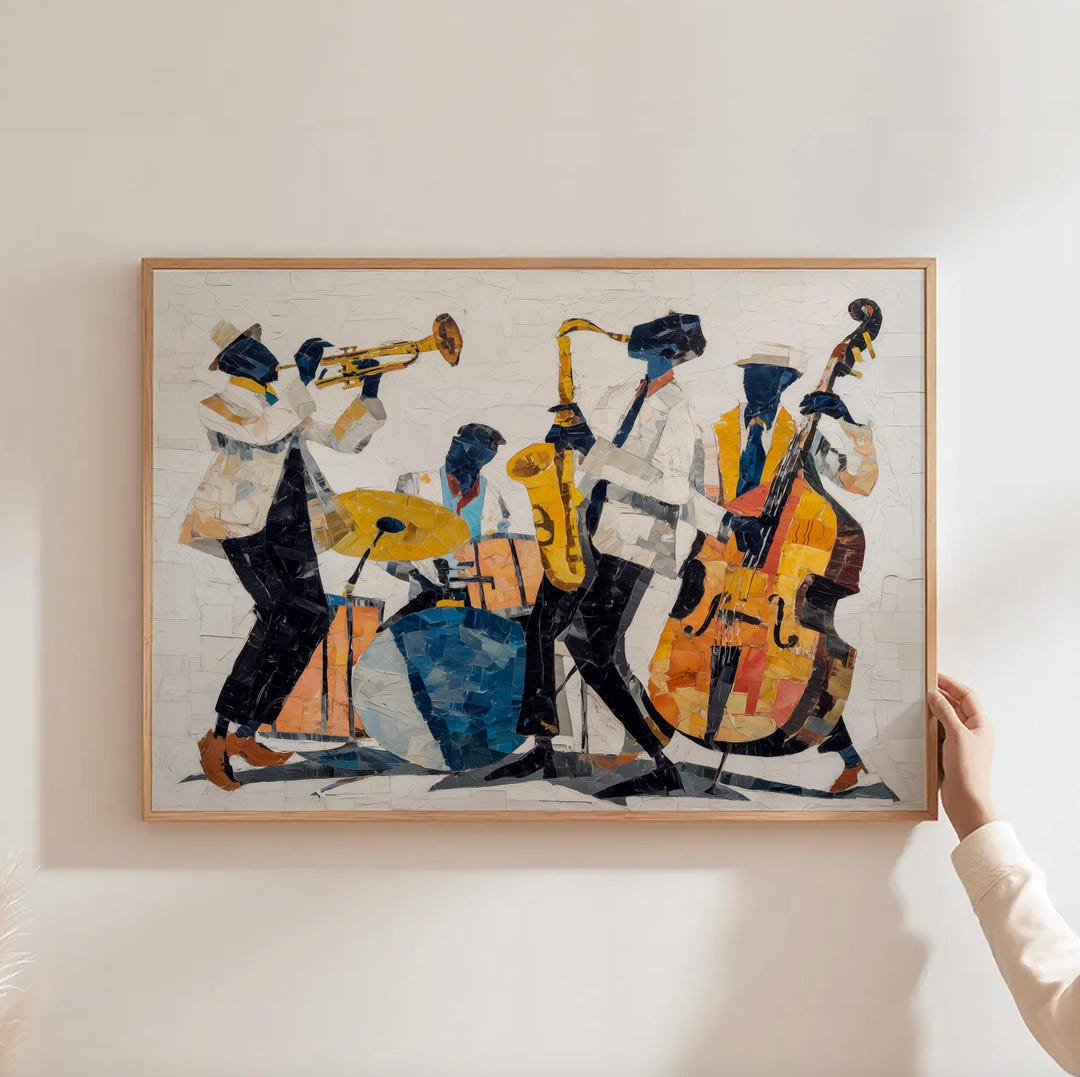 Jazz Wall Art Retro Music Print Music Room Wall Decor Trendy Jazz Band jazz-wall-art-retro-music-print-music-room-wall-decor-trendy-jazz-band