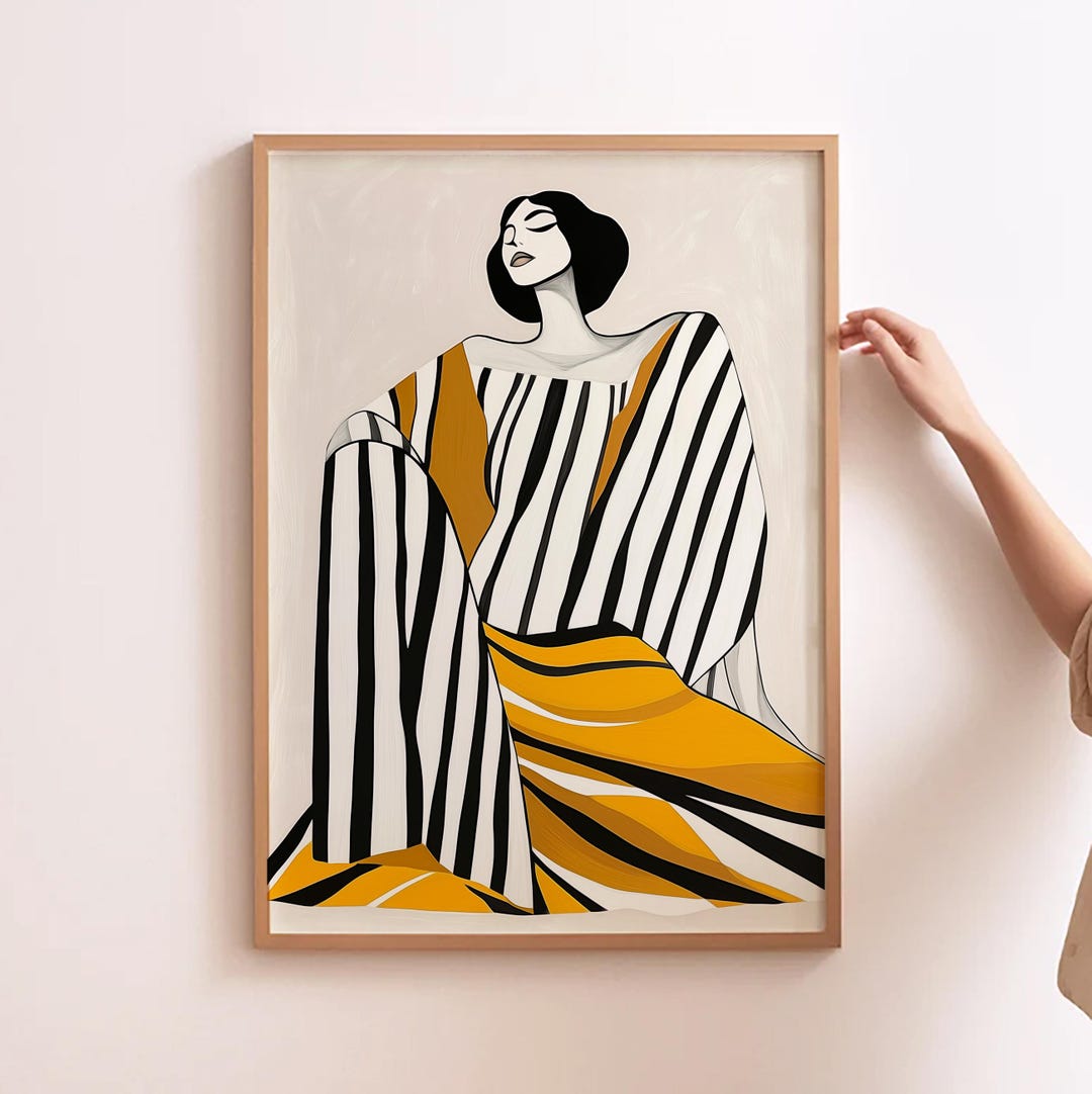 Minimalist People Art Print Black and White Wall Art Contemporary ...