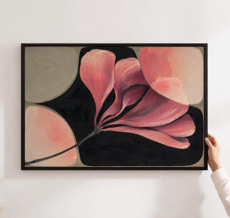 pink-floral-wall-art-abstract-flower-print-modern-botanical-poster