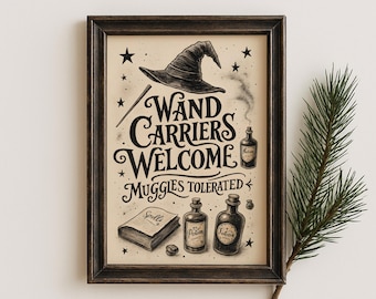 Wizard Wall Art Magic Kids Room Sign Wizard World Decor Harry Birthday Party Poster