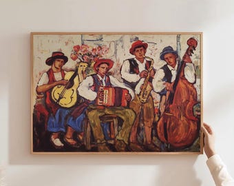 Póster de arte popular polaco, banda polaca vintage, impresión folclórica, decoración retro de Polonia para el hogar, regalo tradicional polaco, decoración del hogar de Polonia, arte polaco vintage