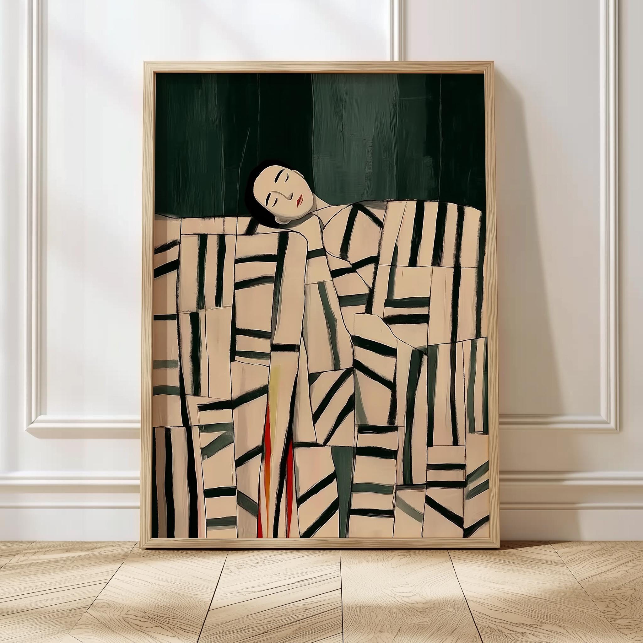 Abstract People Art Mid Century Print Modern Abstract Art Abstract