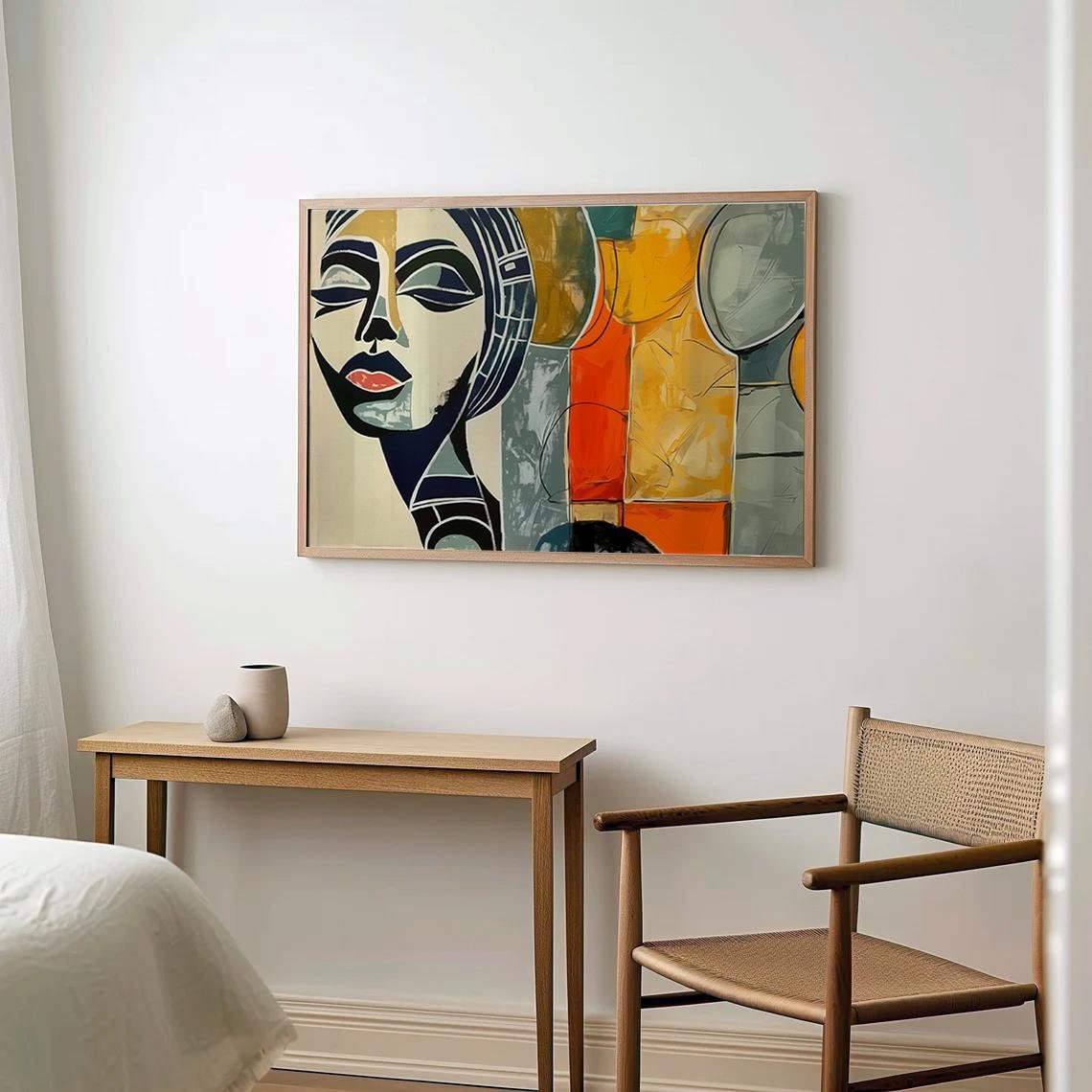 African Art Prints Women's Face Art Print  African Painting, African Queen Art Minimal Art Decor Modern Wall Hanging Matisse Inspired