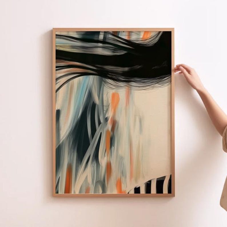 Abstract Face Art Eclectic Wall Art Surreal Colourful Prints Trendy Prints For Home Minimalist Face Wall Art Abstract Painting Big Eyes Art image 4