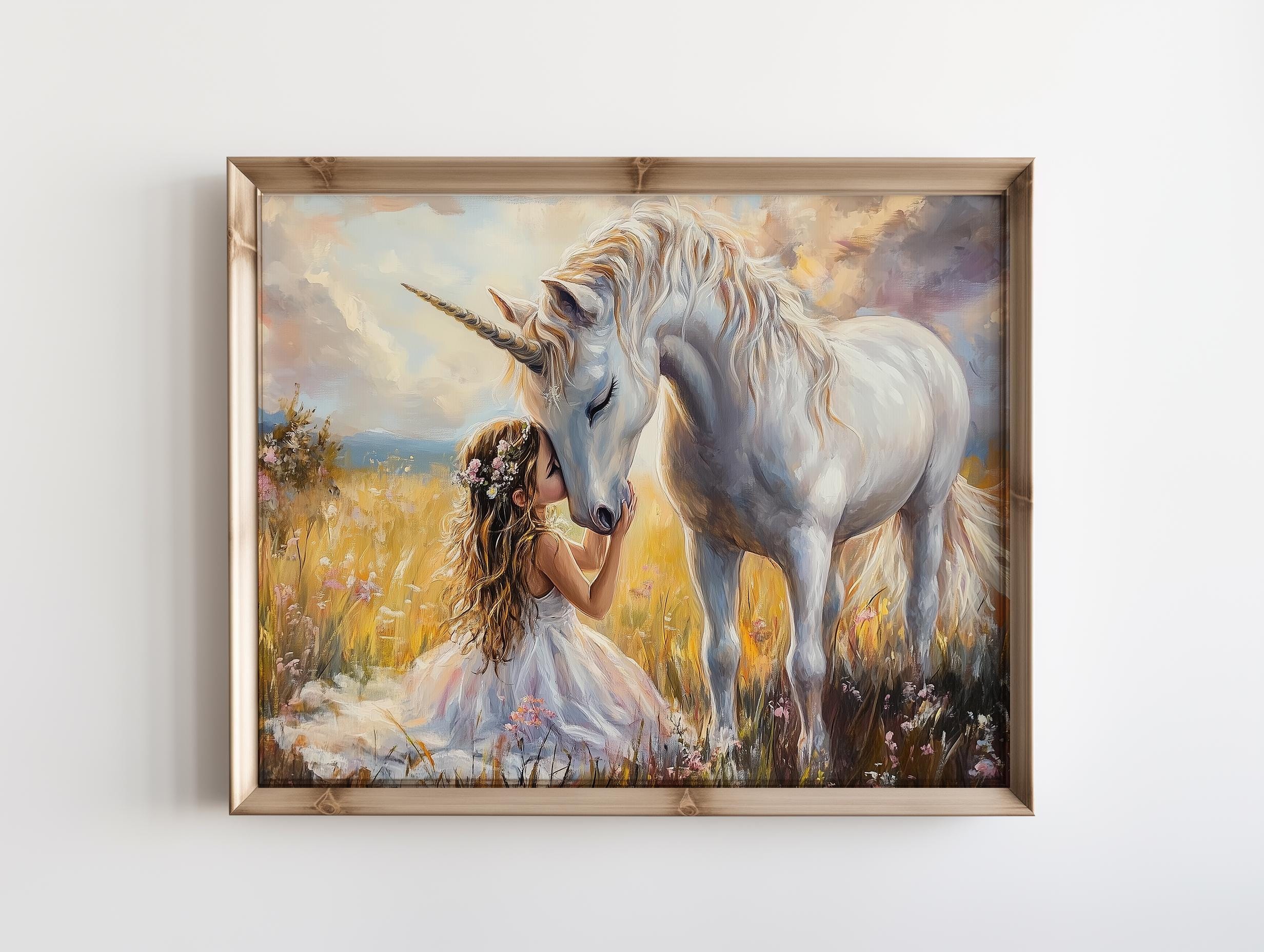 保育園のユニコーンの壁アート ユニコーンのプリント 魔法の保育園の