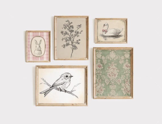 Vintage Nursery Prints Duck Nursery Prints Farmhouse Nursery Art Wildflower Wall Decor Baby Girl Nursery Prints Vintage Baby Room Wall Art