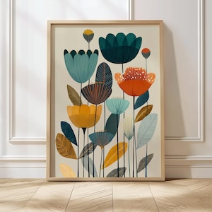Scandinavian Art Norwegian Folk Art Floral Print Set of 2 Nordic Wall Art Norway Living Room Home Decor Scandi Bedroom Wall Art image 5