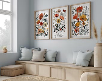 Custom Wildflower Nursery Prints, Floral Name Nursery Wall Art, Wild Flowers Nursery Art, Girl Nursery Prints, Boho Wildflower Digital Print