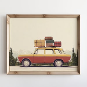 Vintage Car Print Boy Room Camping Art For Kids Adventure Wall Art Mountain Art Camping Car Art Outdoors Adventure Print Camping Wall Art
