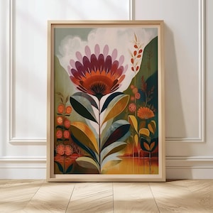Scandinavian Art Norwegian Folk Art Floral Print Set of 2 Nordic Wall Art Bedroom Living Room Home  Decor Bedroom Art