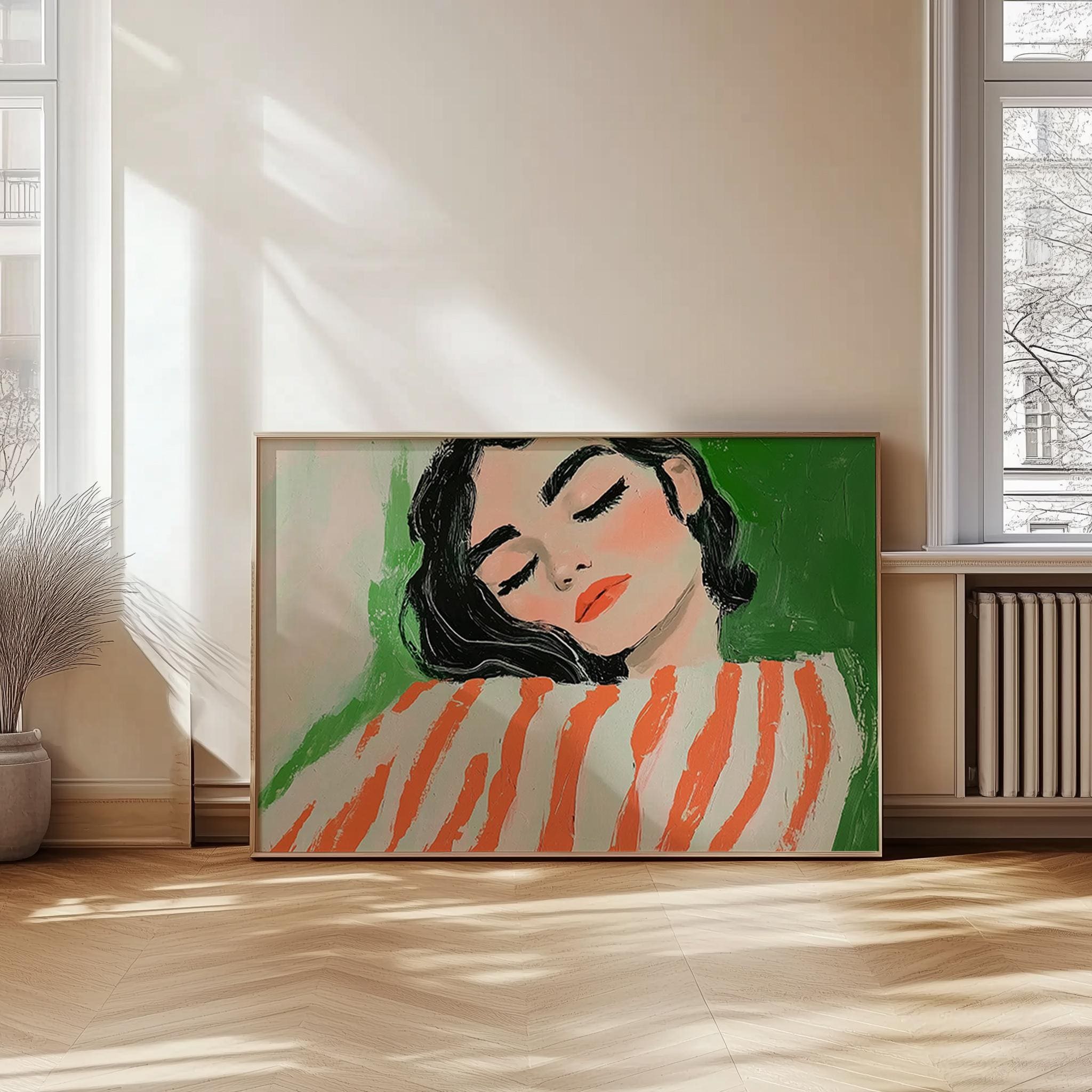 女性の肖像画、モダンな女性のイラスト、カラフルな壁飾り - Etsy 日本