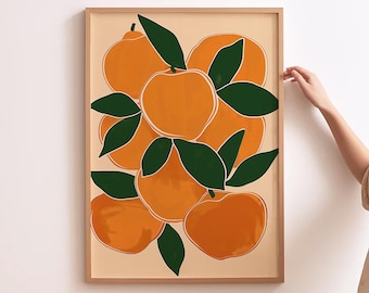 Kitchen Wall Art Citrus Poster Simple Fruit Market Print Abstract Oranges Art Print Fruit Wall Art Art For Kitchen Dining Room Art