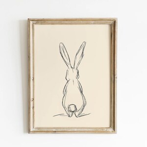 Bunny Nursery Art Rabbit Sketch Bunny Wall Art Bunny Drawing Vintage Rabbit Sketch Farmhouse Decor Vintage Rabbit Sketch Bunny Line Art