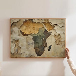 Karte von Afrika Afrikanische Muster Wandkunst Afrocentric Drucke zeitgenössische afrikanische Kunst Afrikanische Wohnkultur afrocentric Wandkunst schwarze Kultur Kunst