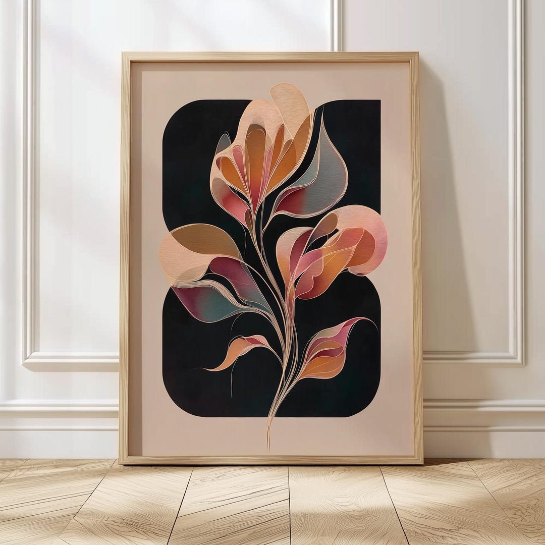 Abstract Botanical Wall Art Floral Print Modern Floral Wall Art ...