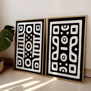 Tribal African Art Pattern Wall Art Afrocentric Prints Contemporary African Art African Home Decor Afrocentric Wall Art Black Culture Art image 2