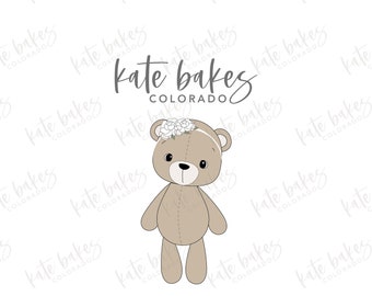 Bear Standing with Flower Headband Cookie Cutter