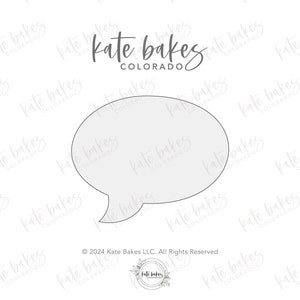 May include: A black and white outline of a speech bubble. The speech bubble is empty and ready for text. The image is on a white background.