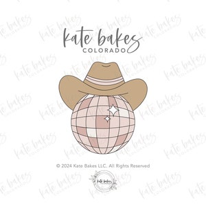Disco Ball with Cowboy Hat Cookie Cutter