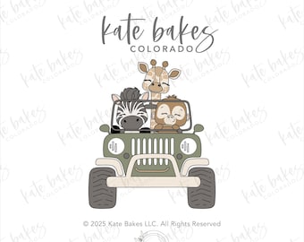 Jeep with Animals Cookie Cutter